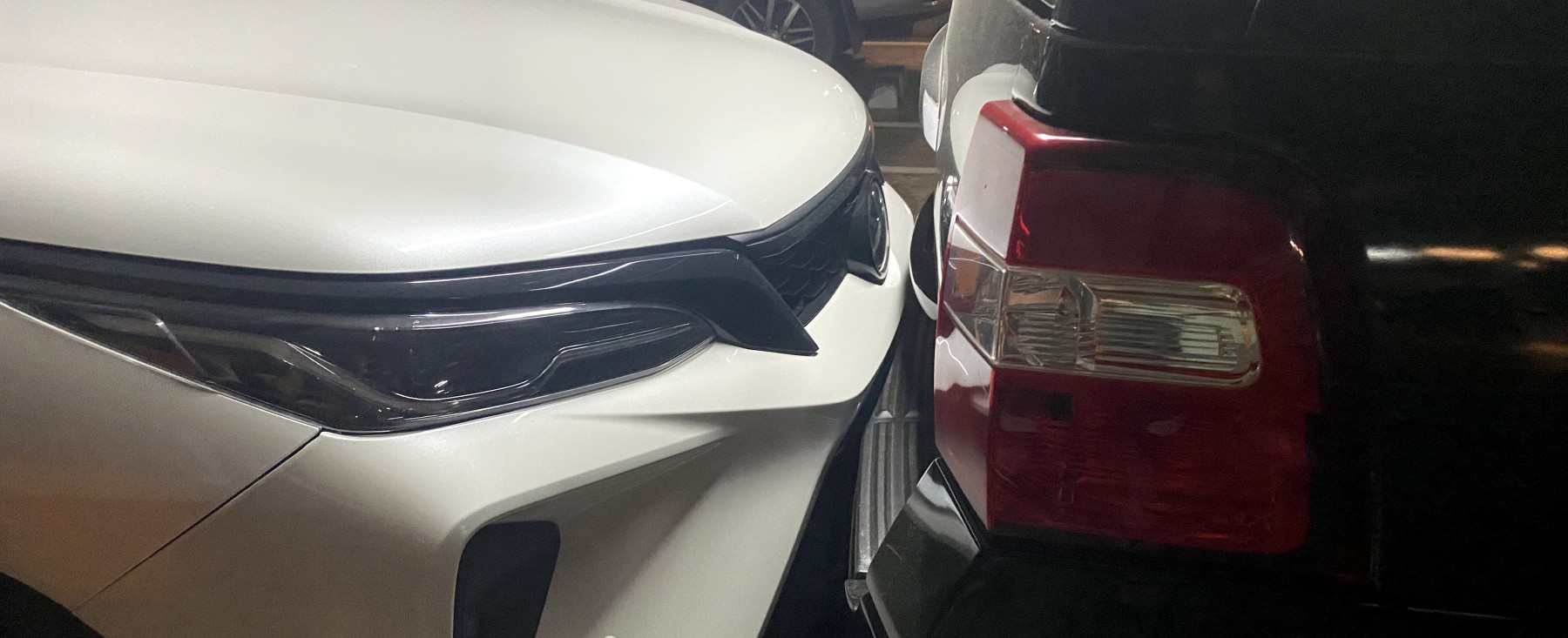 Fortuner bumped by SUV